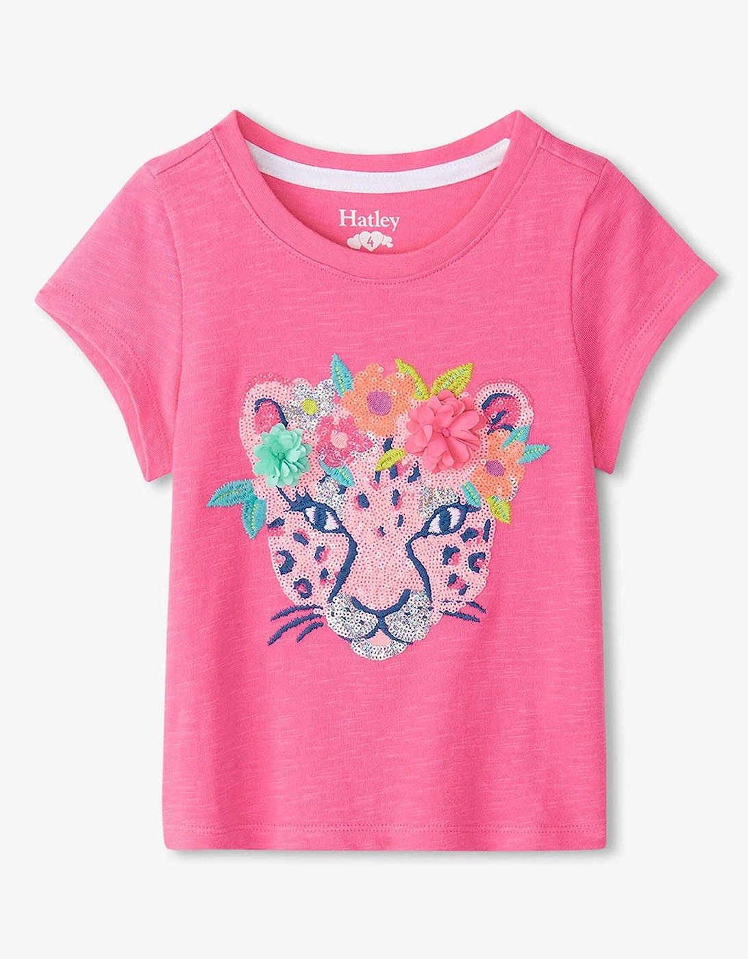 Girls Pretty Cheetah Graphic Short Sleeve T-Shirt - Azalea Pink, 6 of 5