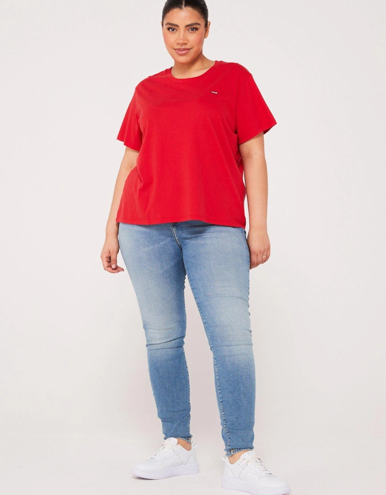 Plus The Perfect T-shirt - Script Red