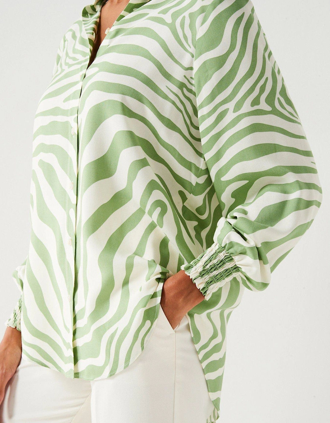 Long Sleeve Zebra Print Shirt