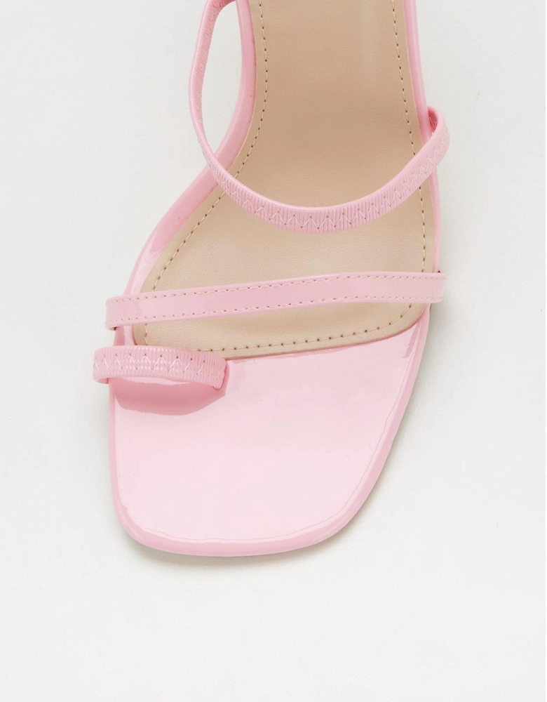 Wide Fit Safiyah Patent Heeled Sandals - Pink