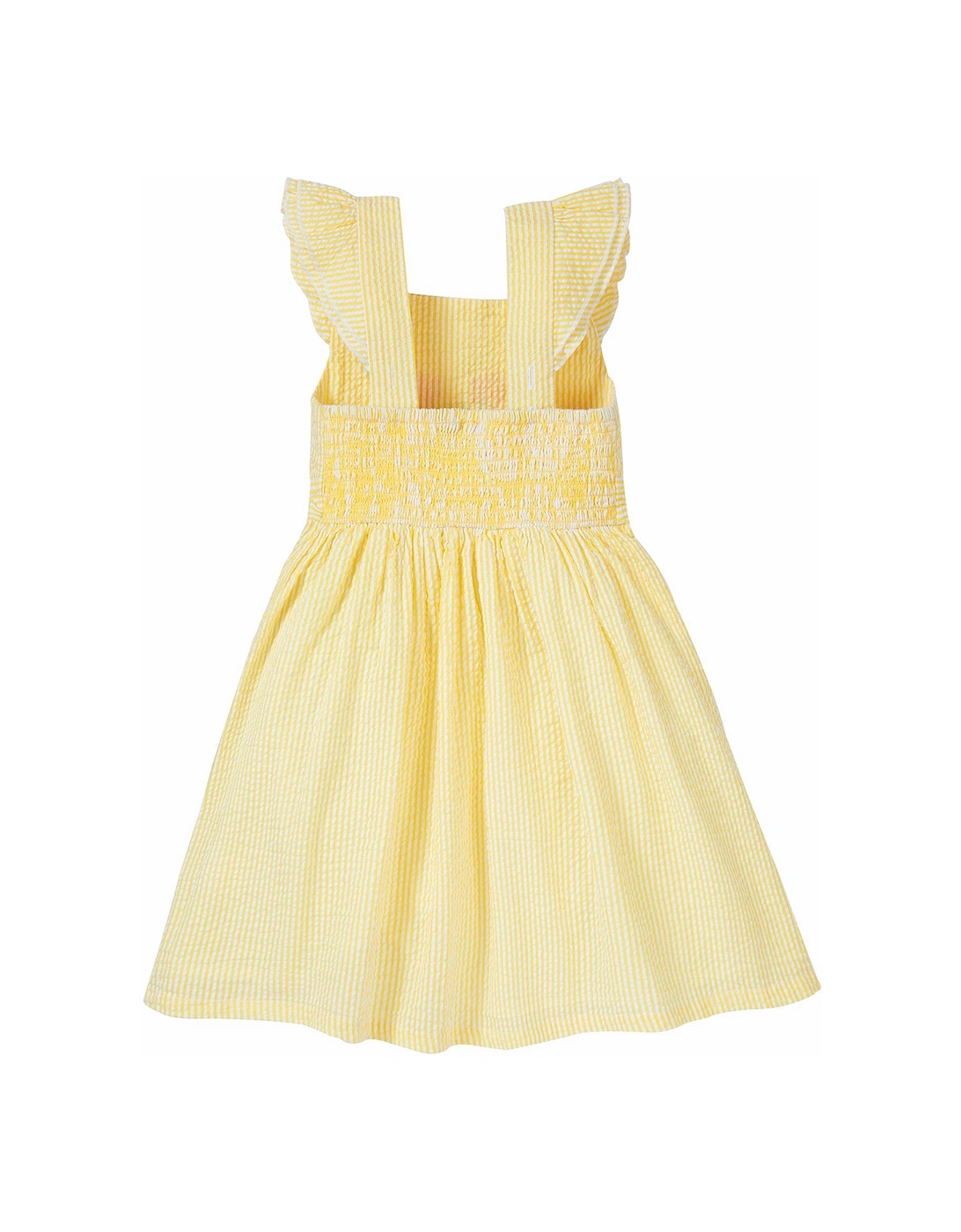 Girls Jasmine Seersucker Flower Dress - Yellow