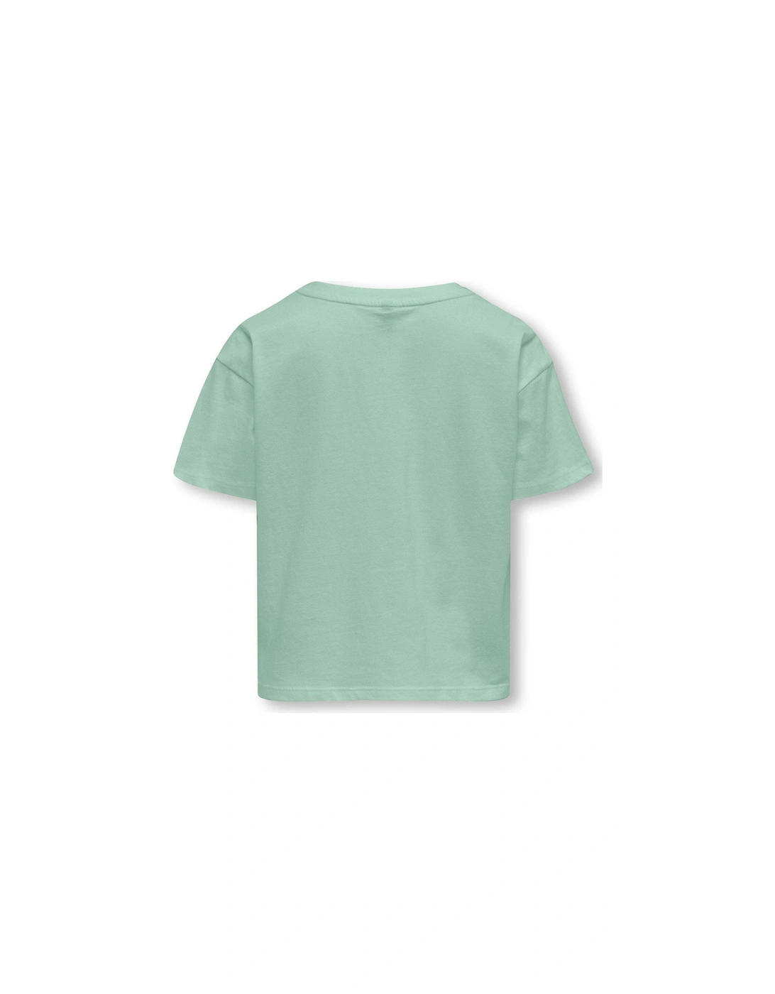 Girls Heart Print Short Sleeve Tshirt - Subtle Green