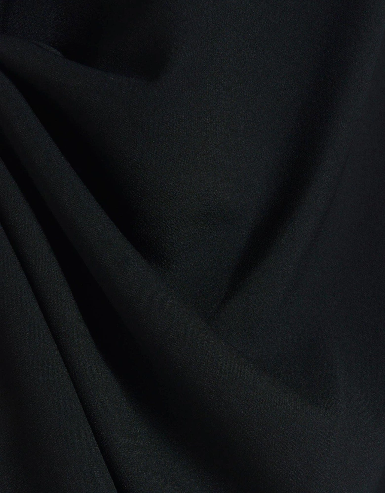 Ruched Bodycon Mini Dress - Black