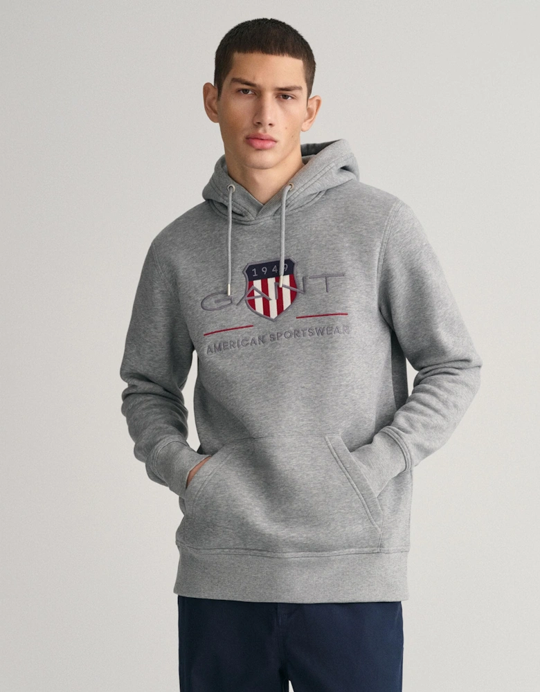 Mens Regular Fit Archive Shield Pullover Hoodie