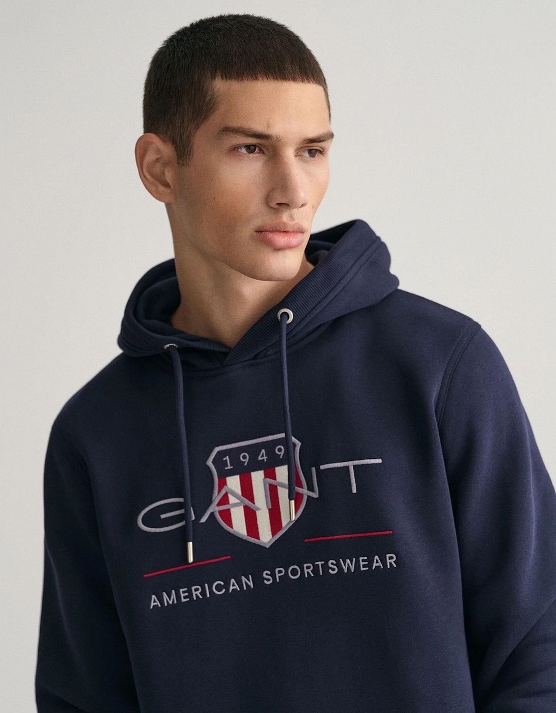 Mens Regular Fit Archive Shield Pullover Hoodie