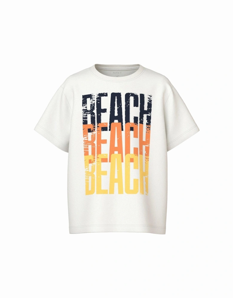 Boys 2 Pack Beach Loose Fit Short Sleeve Tshirts - Dark Sapphire/Bright White