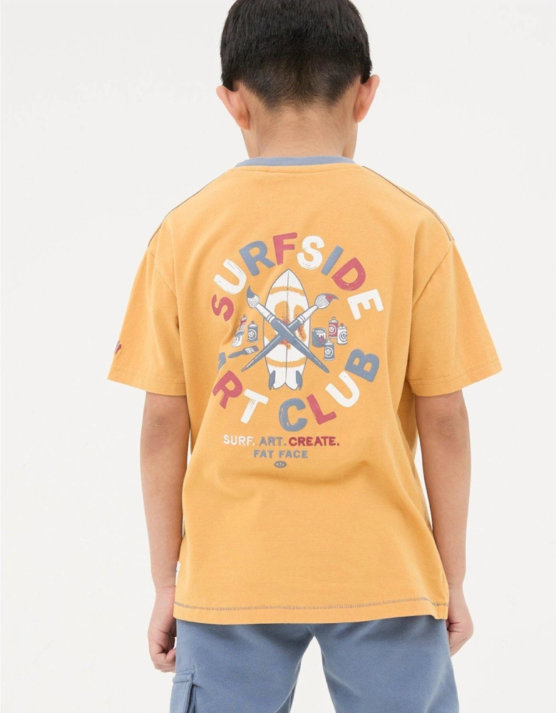Boys Art Graphic Short Sleeve T Shirt - Golden Yellow