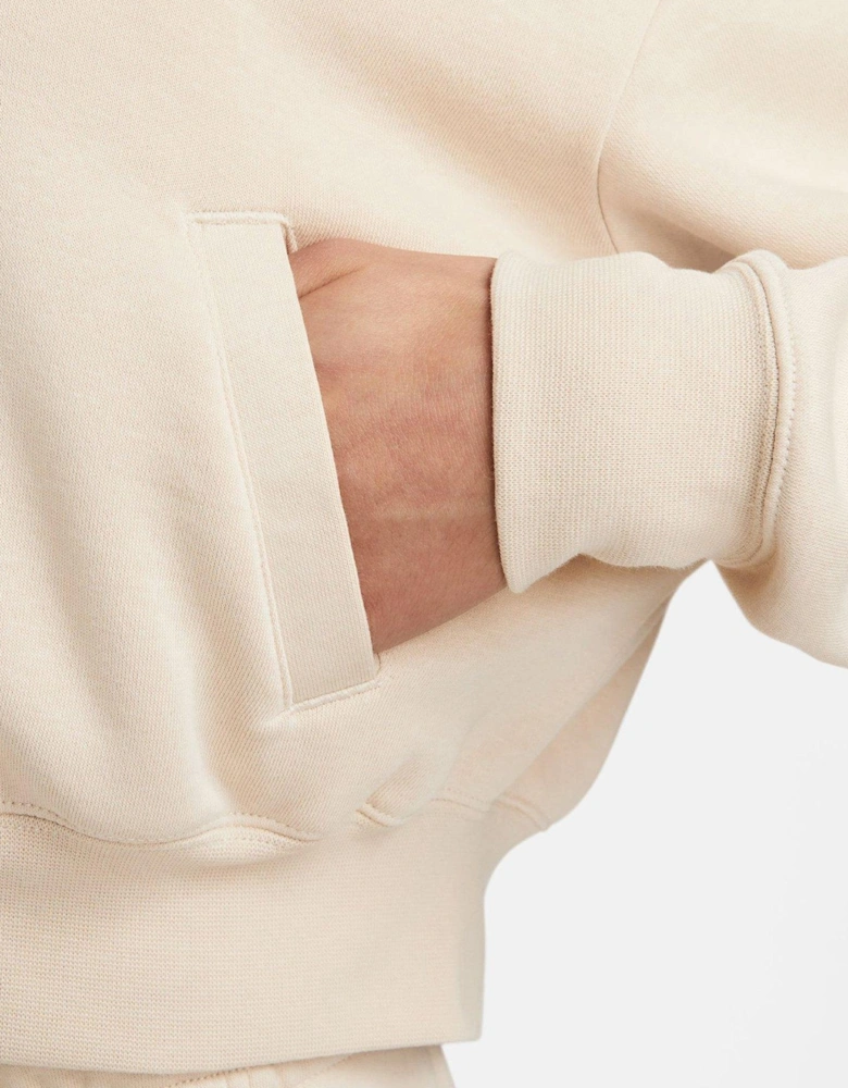 Sportswear Club Fleece Oversized Cropped Full-Zip Jacket - Beige