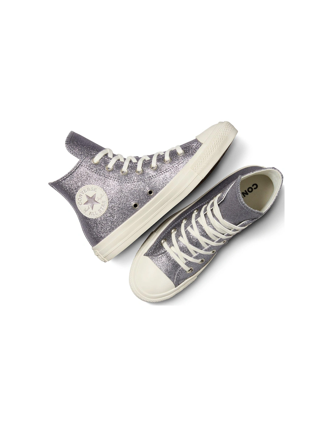 Chuck Taylor All Star Sparkle Party Hi-Top Trainers - Silver