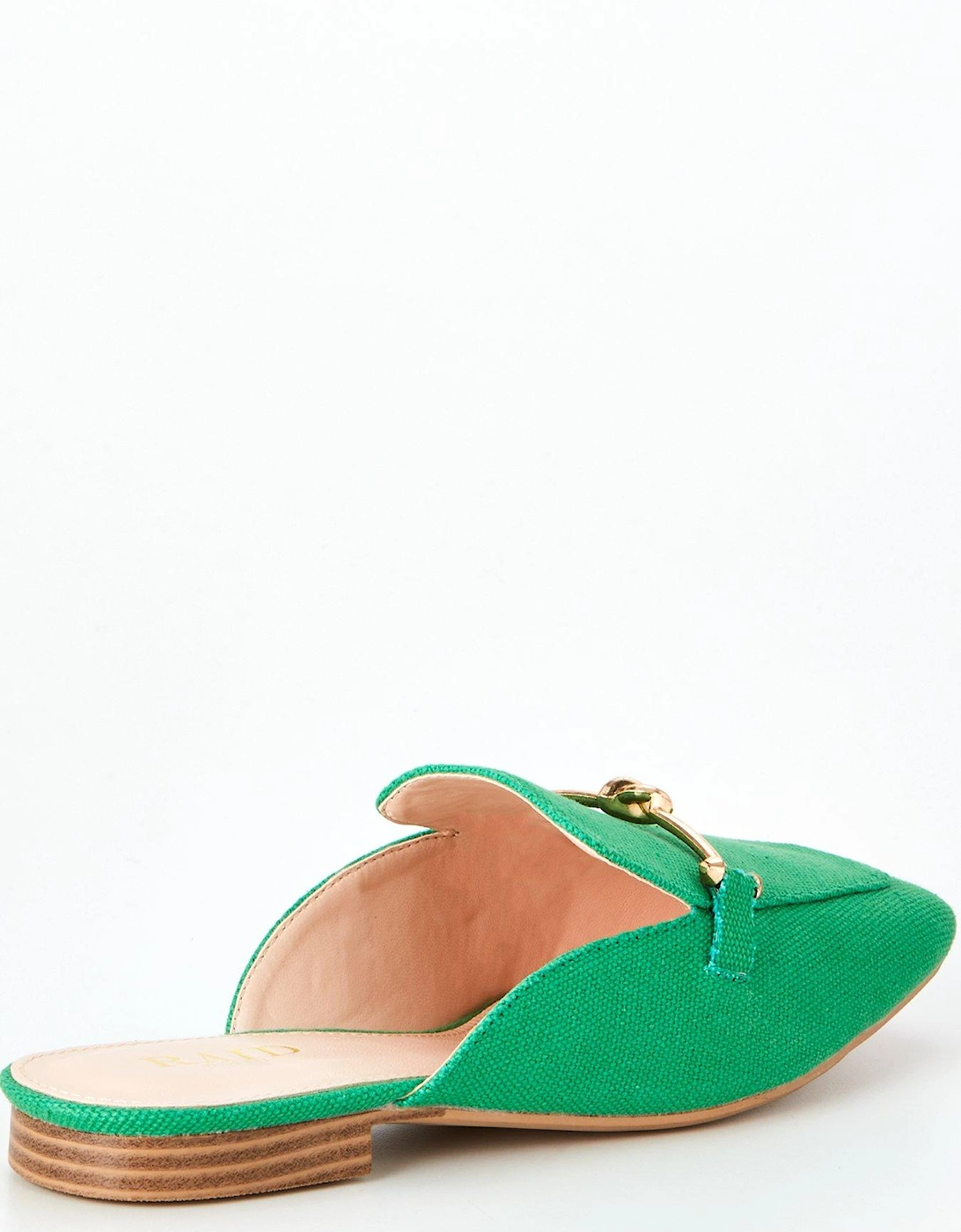 Wide Fit Logan Flat Shoes - Green Canvas