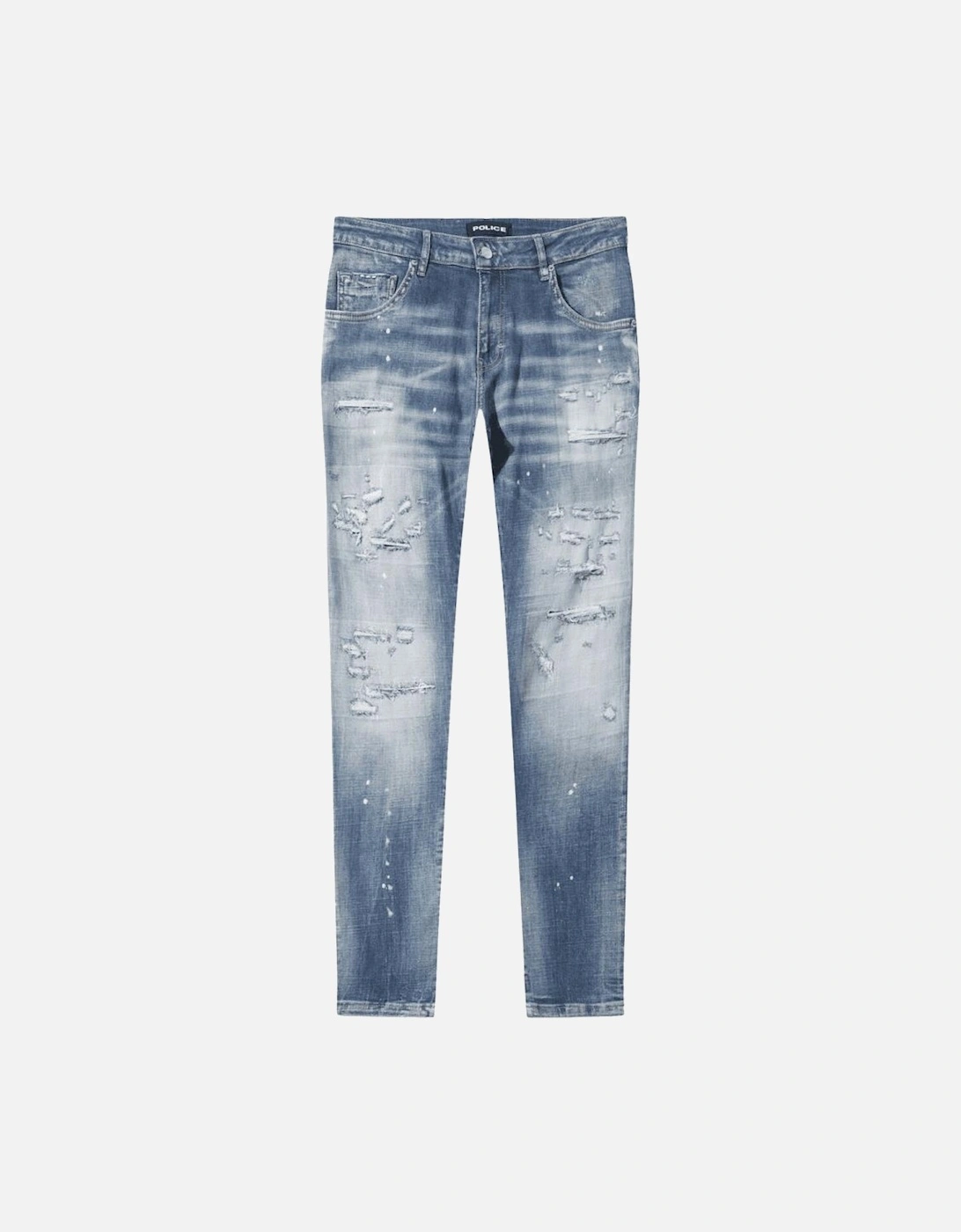 LAT 978 Slim Fit Blue Ripped Wash Jeans, 5 of 4