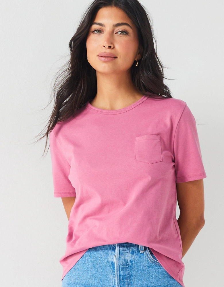 Tshirt With Pocket - Pink