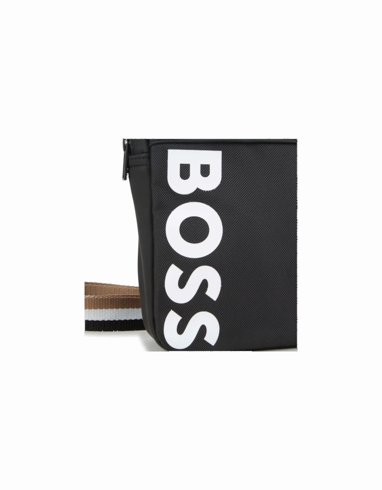 Boys Black Logo Shoulder Bag