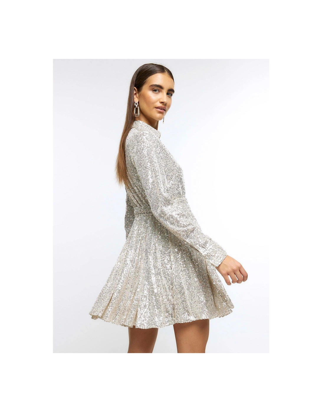 Sequin Mini Dress - Silver