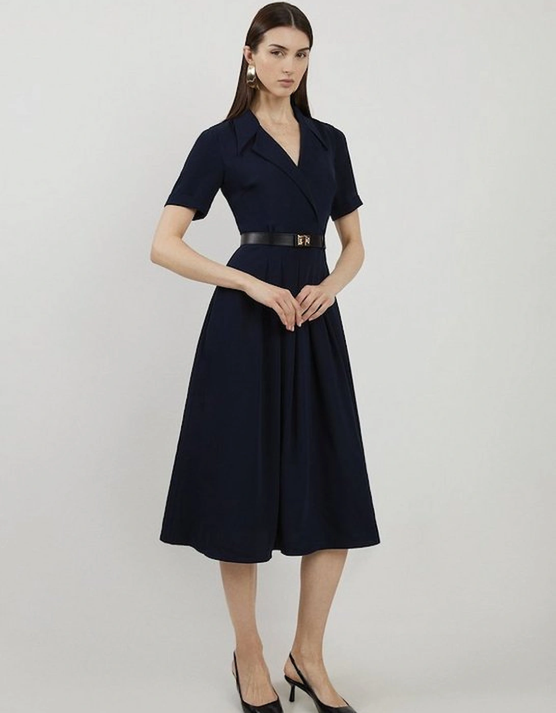 Soft Tailored Belted Midaxi Dress, 5 of 4