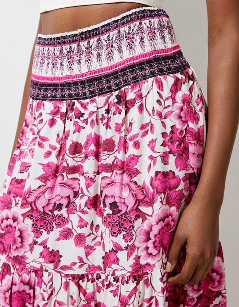 Printed Viscose Woven Maxi Skirt