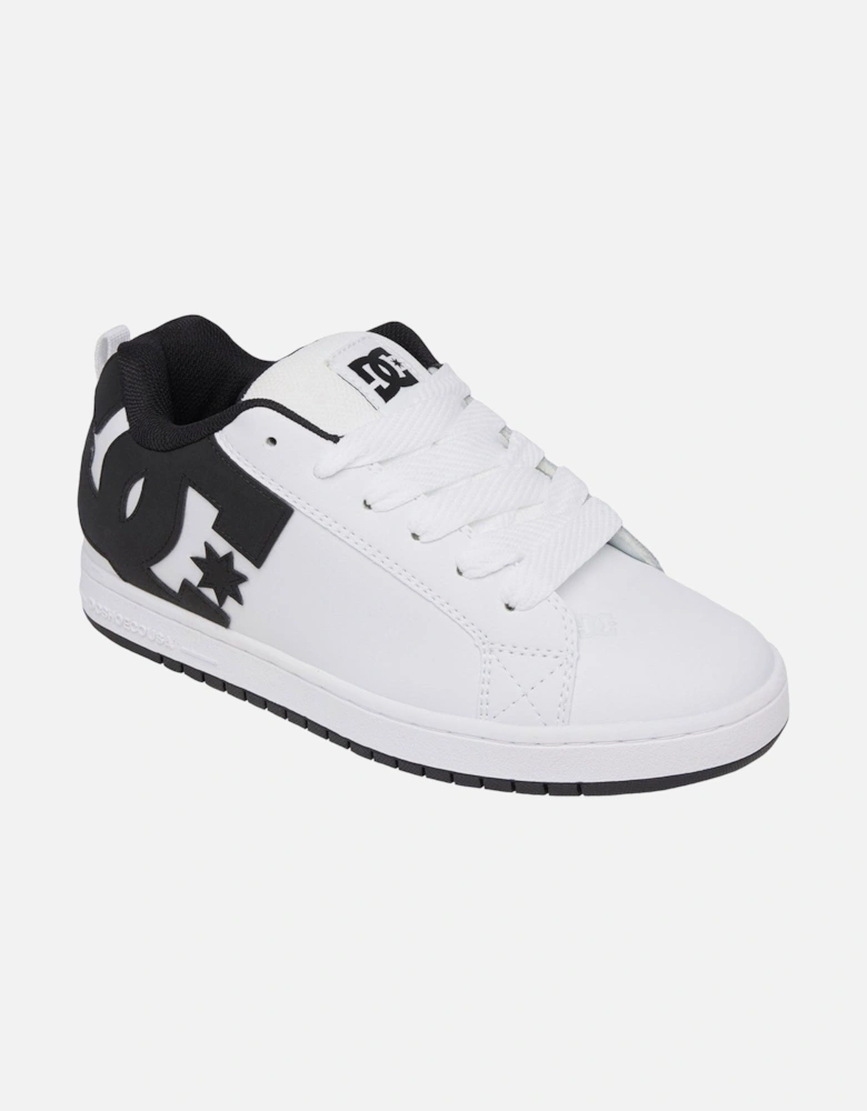 Mens Court Graffik Leather Trainers - White/Black