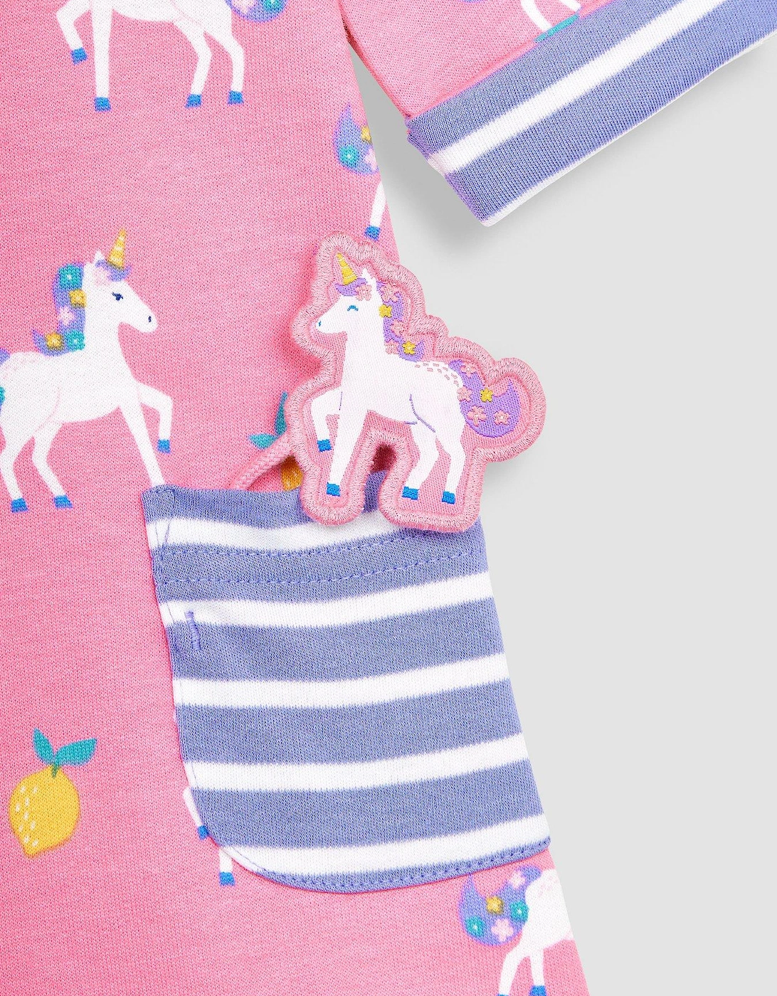 Girls Unicorn With Pet In Pocket A-line Dress - Multi