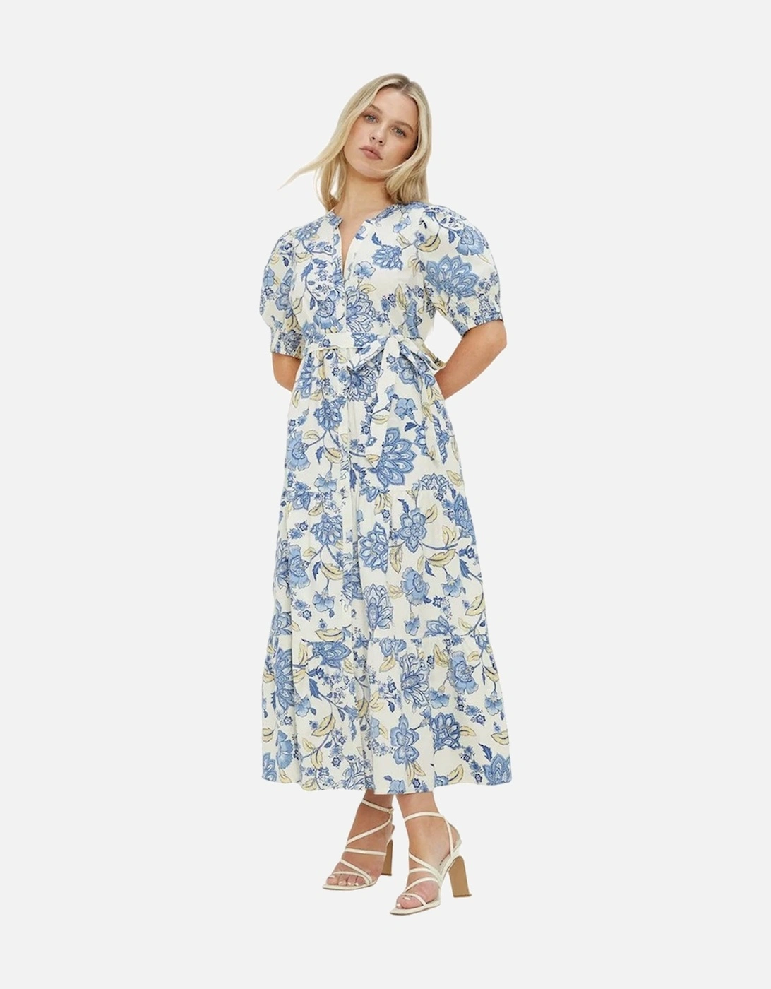 Womens/Ladies Floral Poplin Petite Shirt Dress, 5 of 4