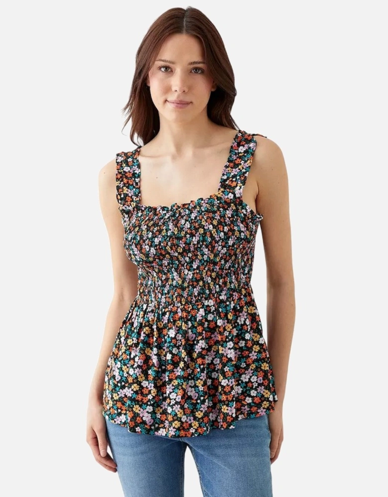 Womens/Ladies Ditsy Print Shirred Camisole