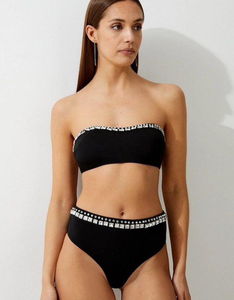 Premium Embellished Bandeau Bikini Top