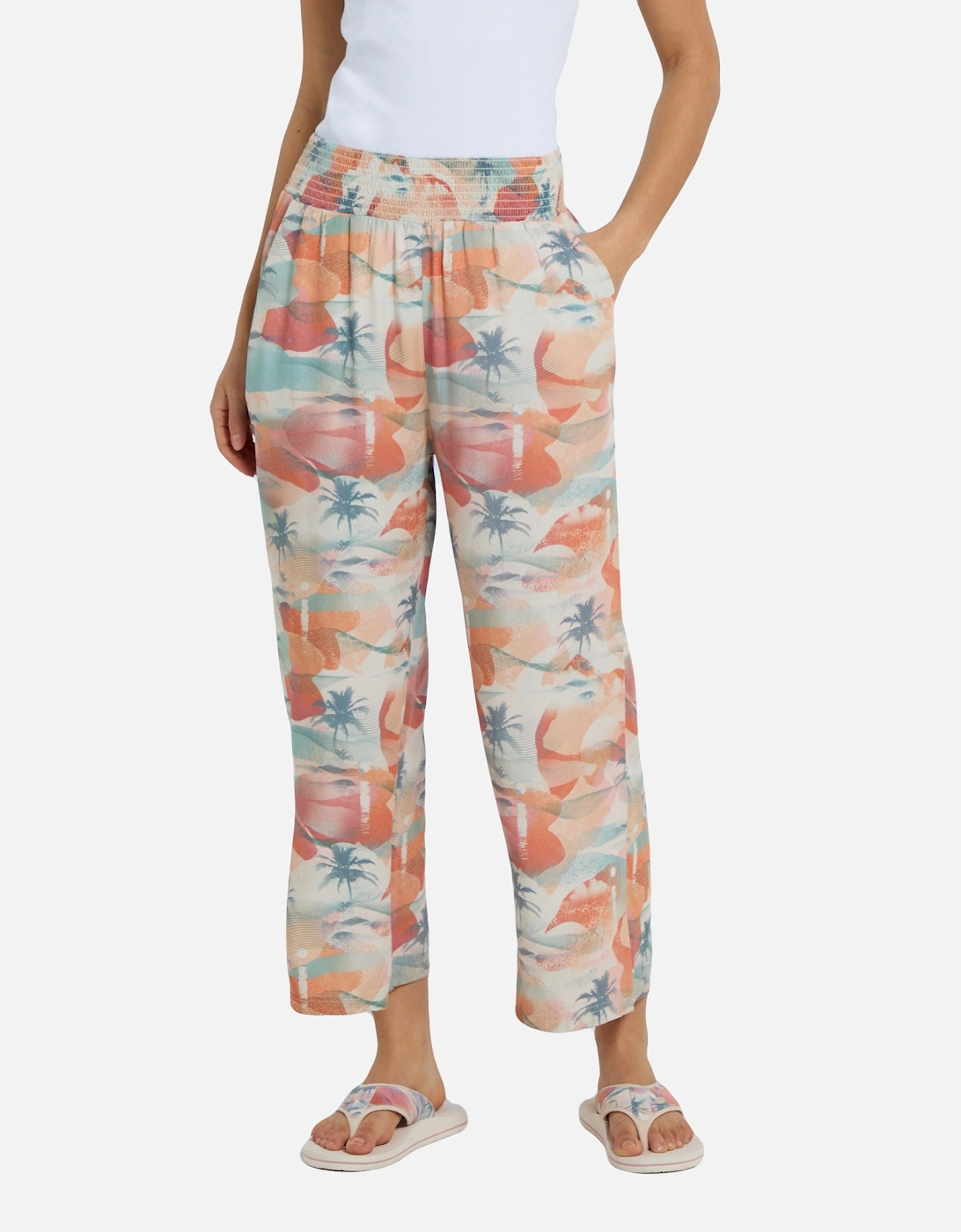 Womens/Ladies Tassia Recycled Palm Tree Cropped Trousers, 4 of 3