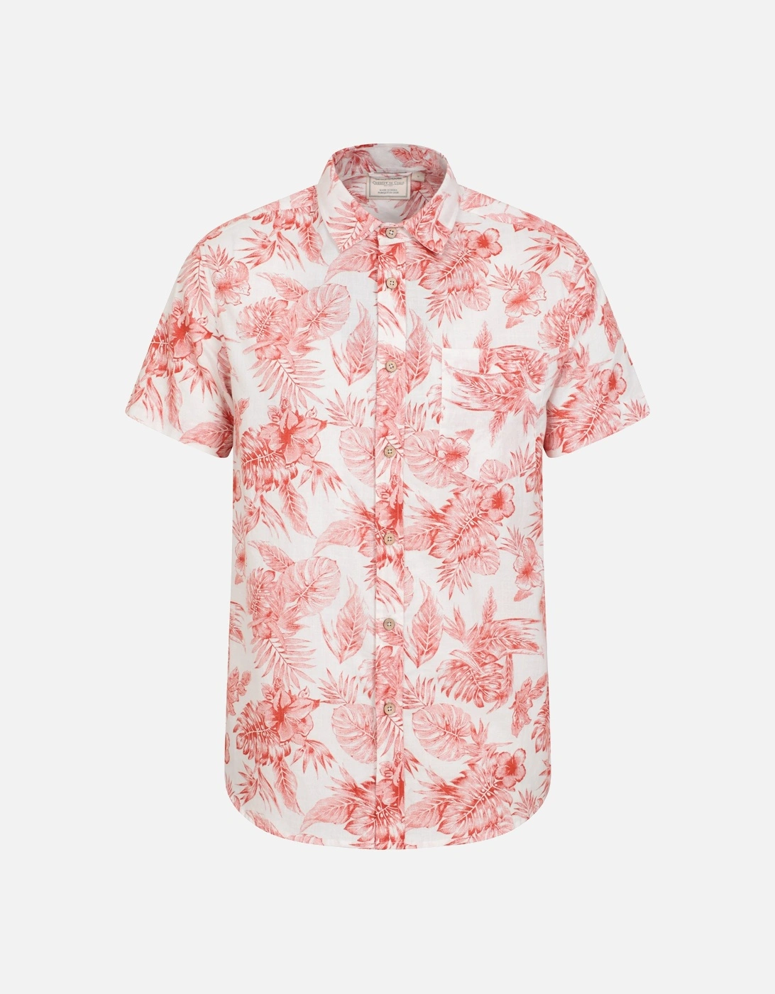 Mountain Warehouse Men's Rust White Tropical Leaves Shirt - Size: 46/Regular