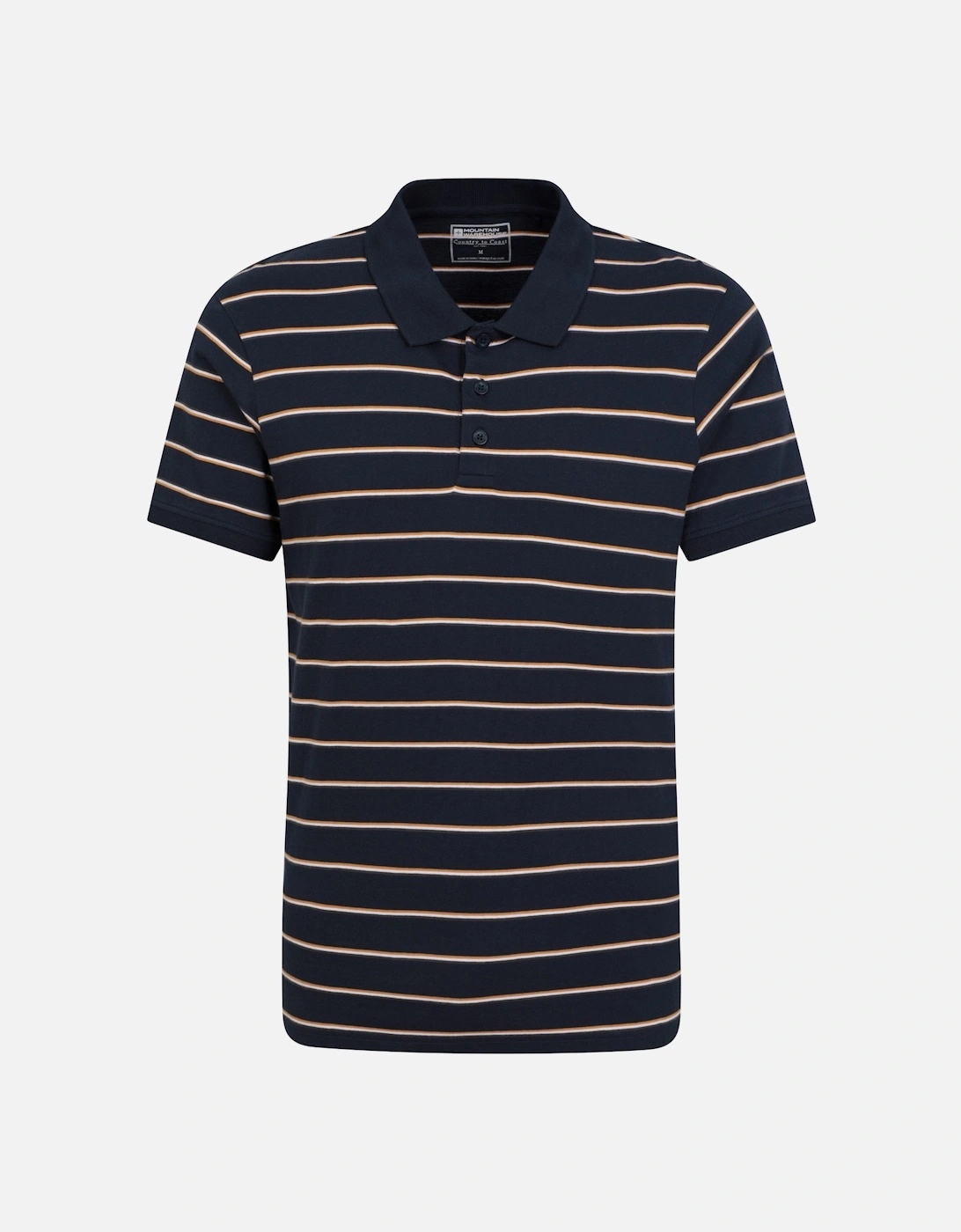 Mens Wren Stripe Cotton Polo Shirt, 5 of 4