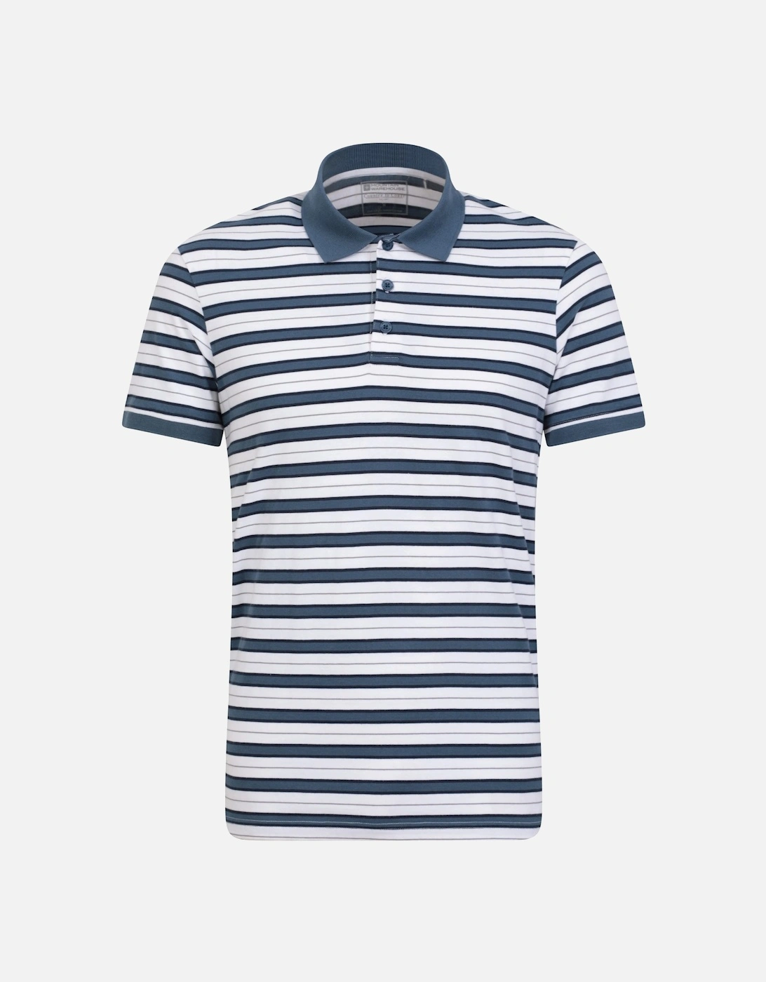 Mountain Warehouse Men's White Wren Stripe Cotton Polo Shirt - Size: 44