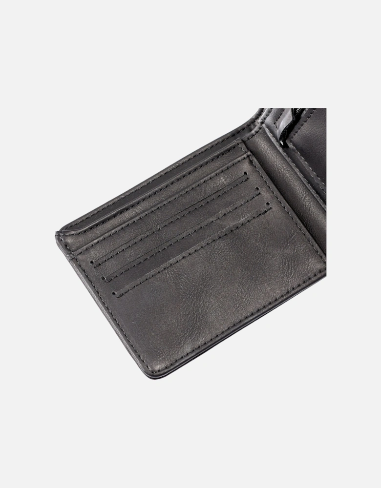 Mens Slim Rays Bi-Fold Faux Leather Wallet Purse - M