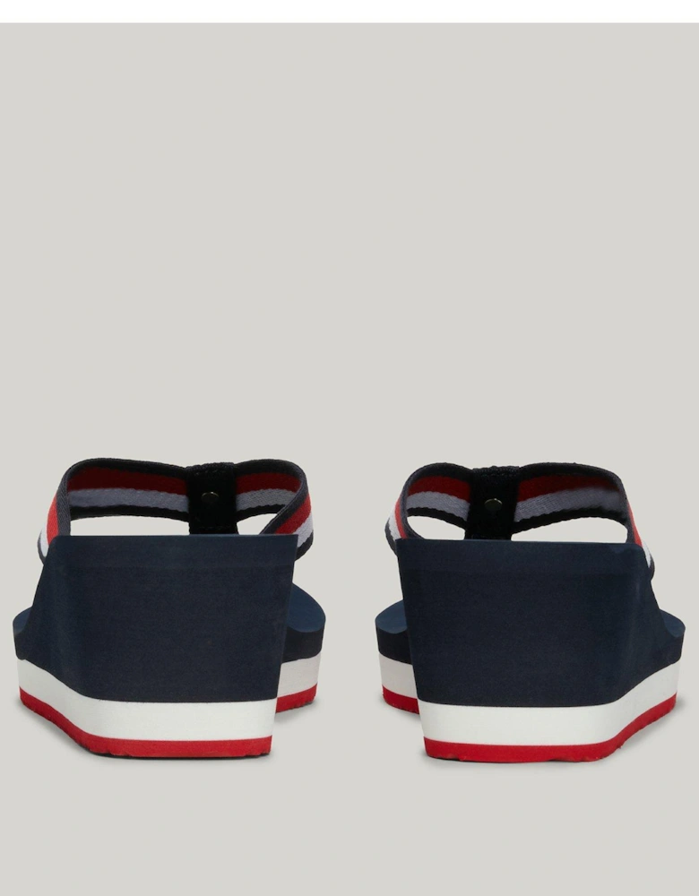 Wedge Beach Sandals - Navy