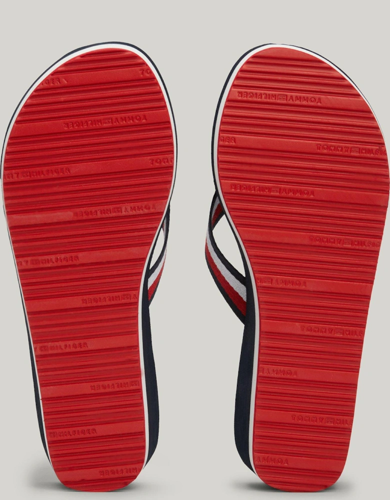 Wedge Beach Sandals - Navy