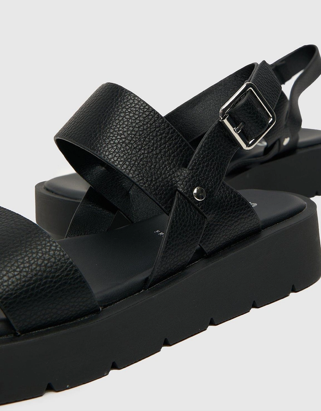 Tayla Chunky Buckle Sandal - Black