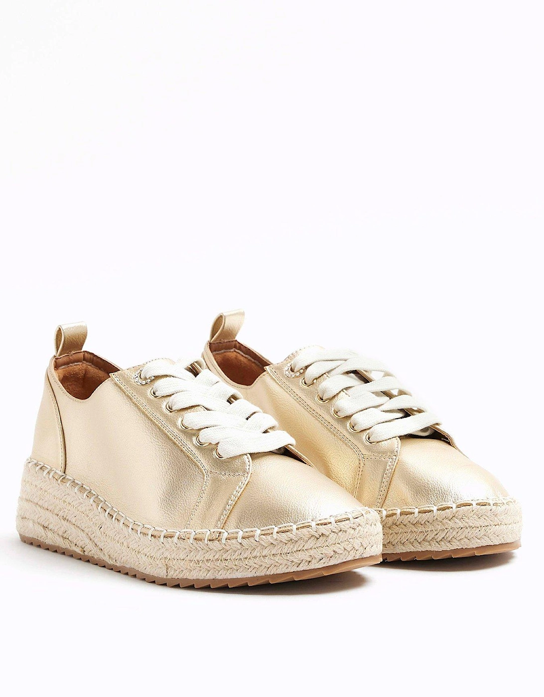Lace Up Espadrille - Gold