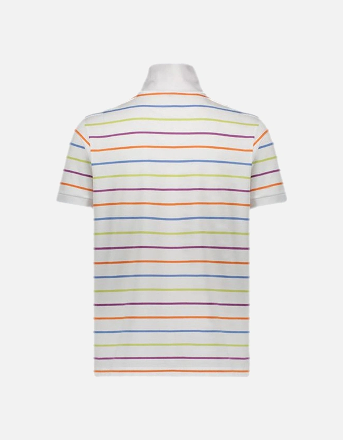 Multi Stripe Cotton Pique Polo Shirt 241 White