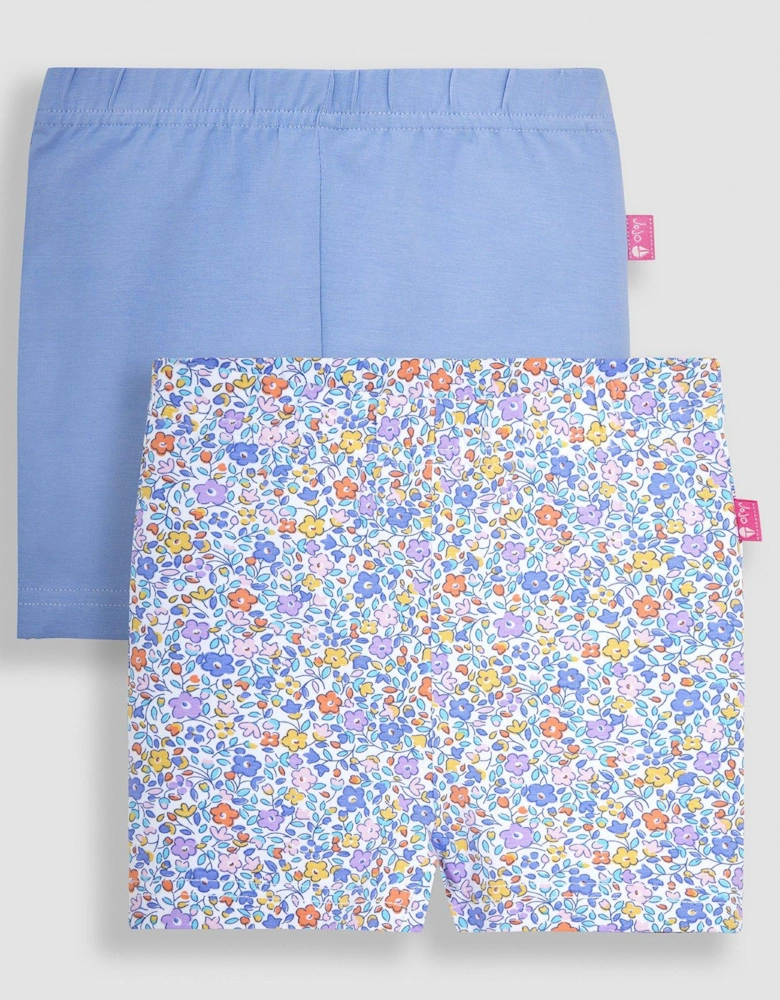 Girls 2-Pack Ditsy Floral Shorts - Purple