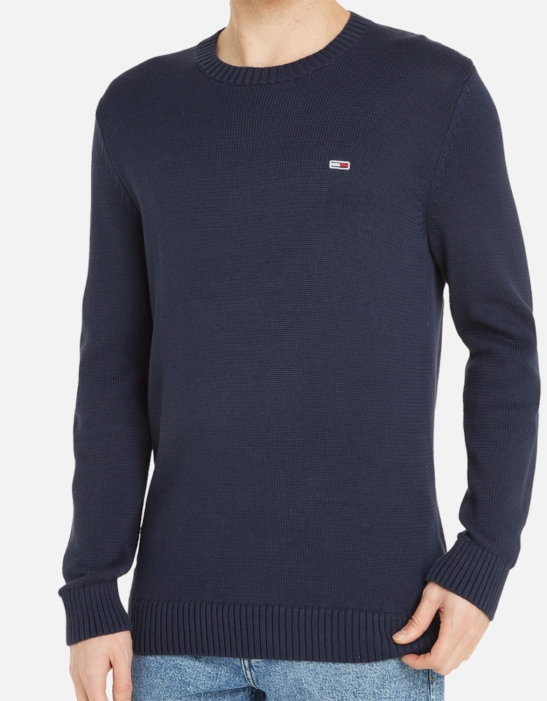 Mens Essential Crew Knit Sweatshirt (Navy)