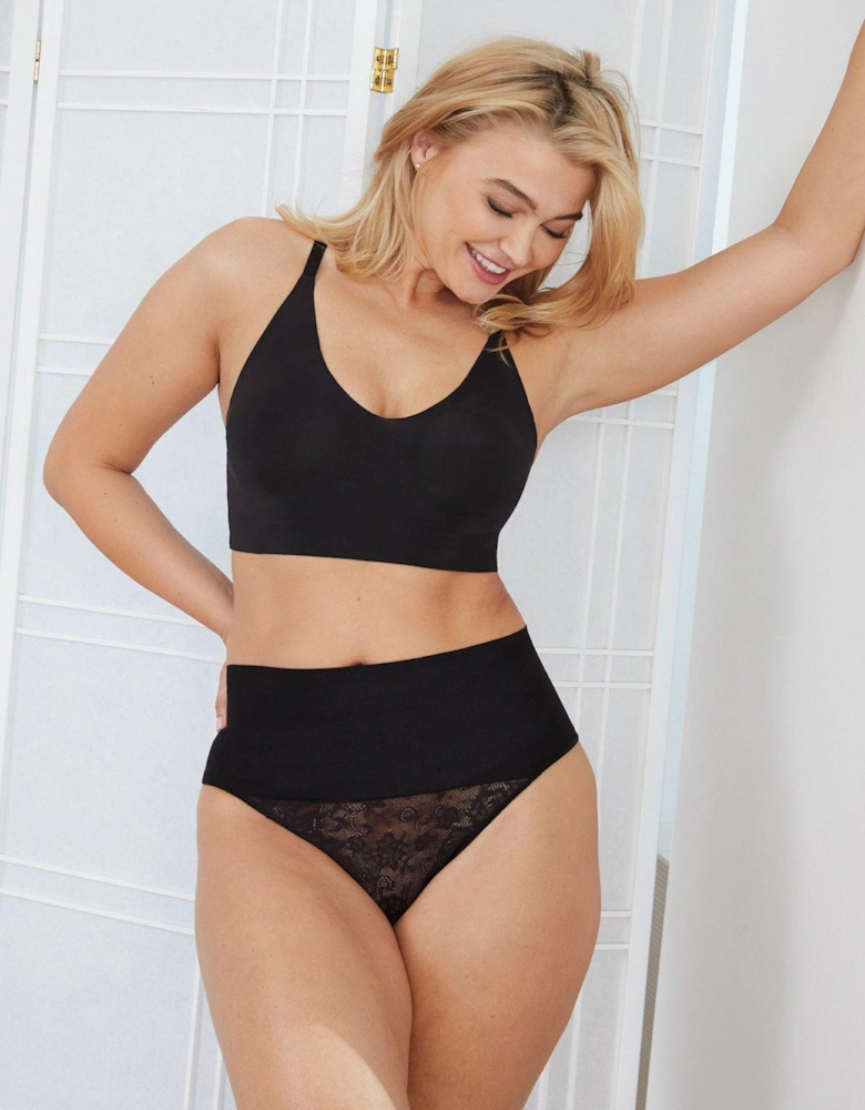 Tame Your Tummy Shaping Thong - Black