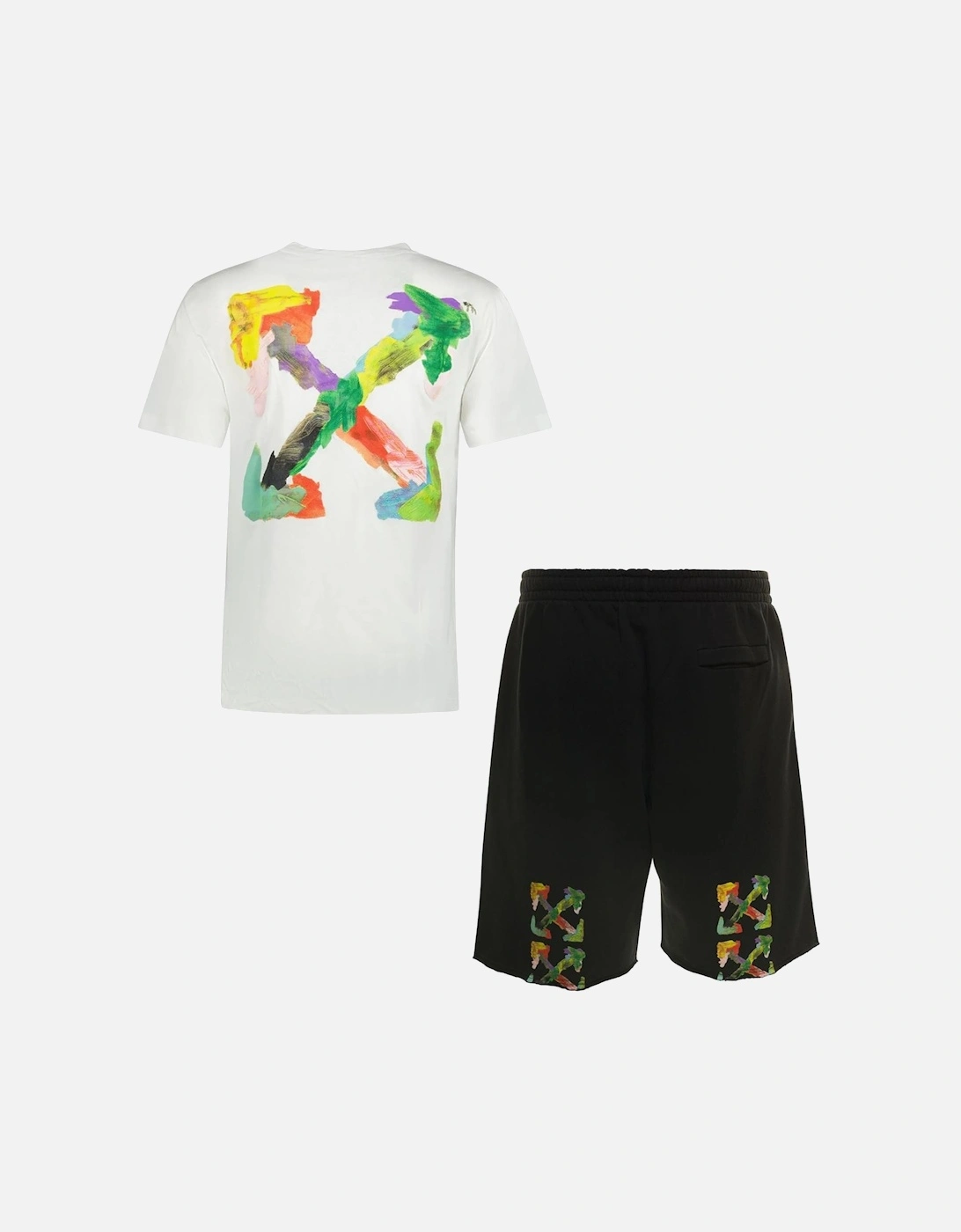 Brush Arrows T-Shirt & Shorts Set in White and Black, 3 of 2