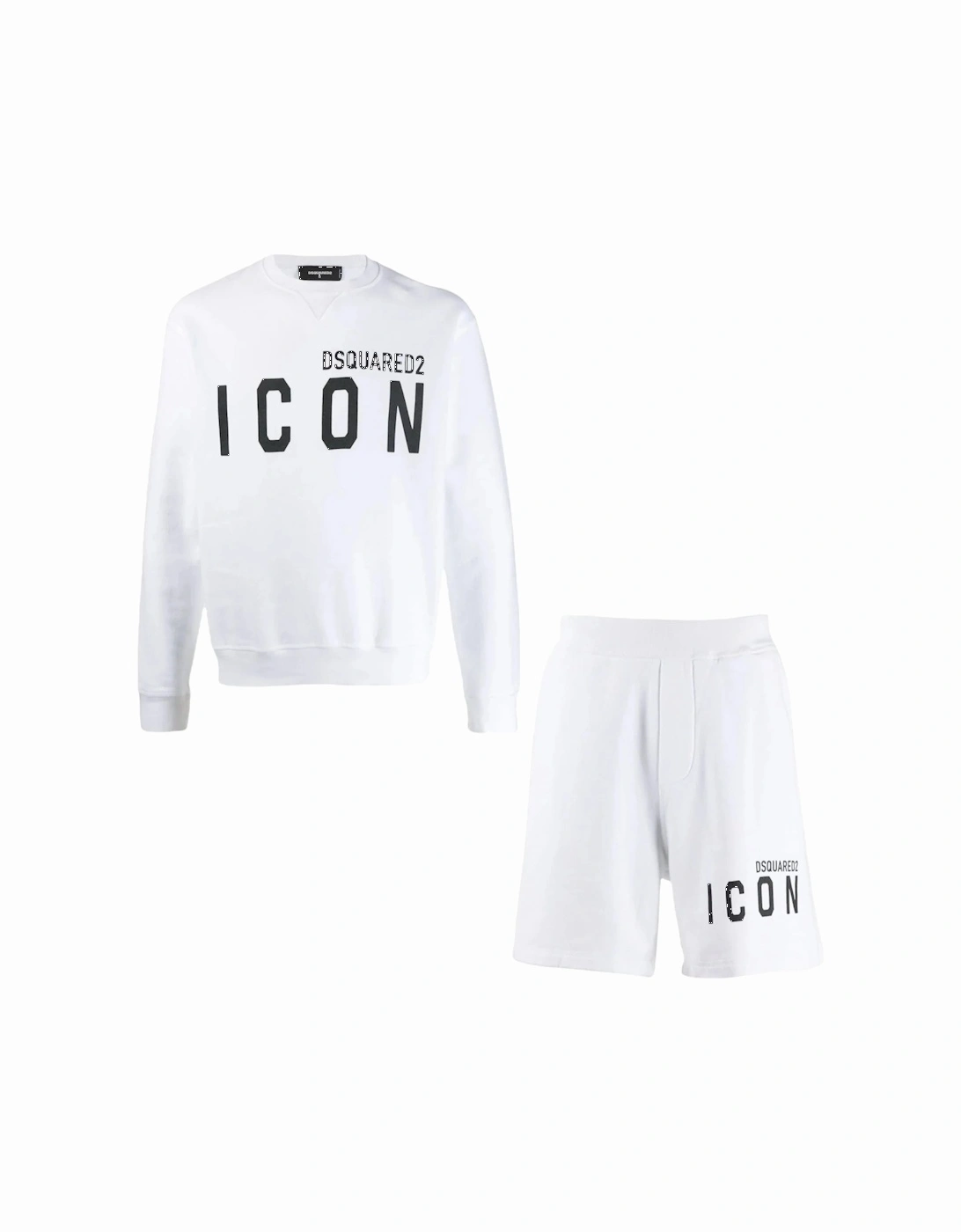 Icon Sweatshirt & Shorts Set in White, 2 of 1
