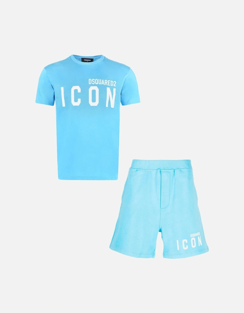Icon T-Shirt & Short Set in Blue