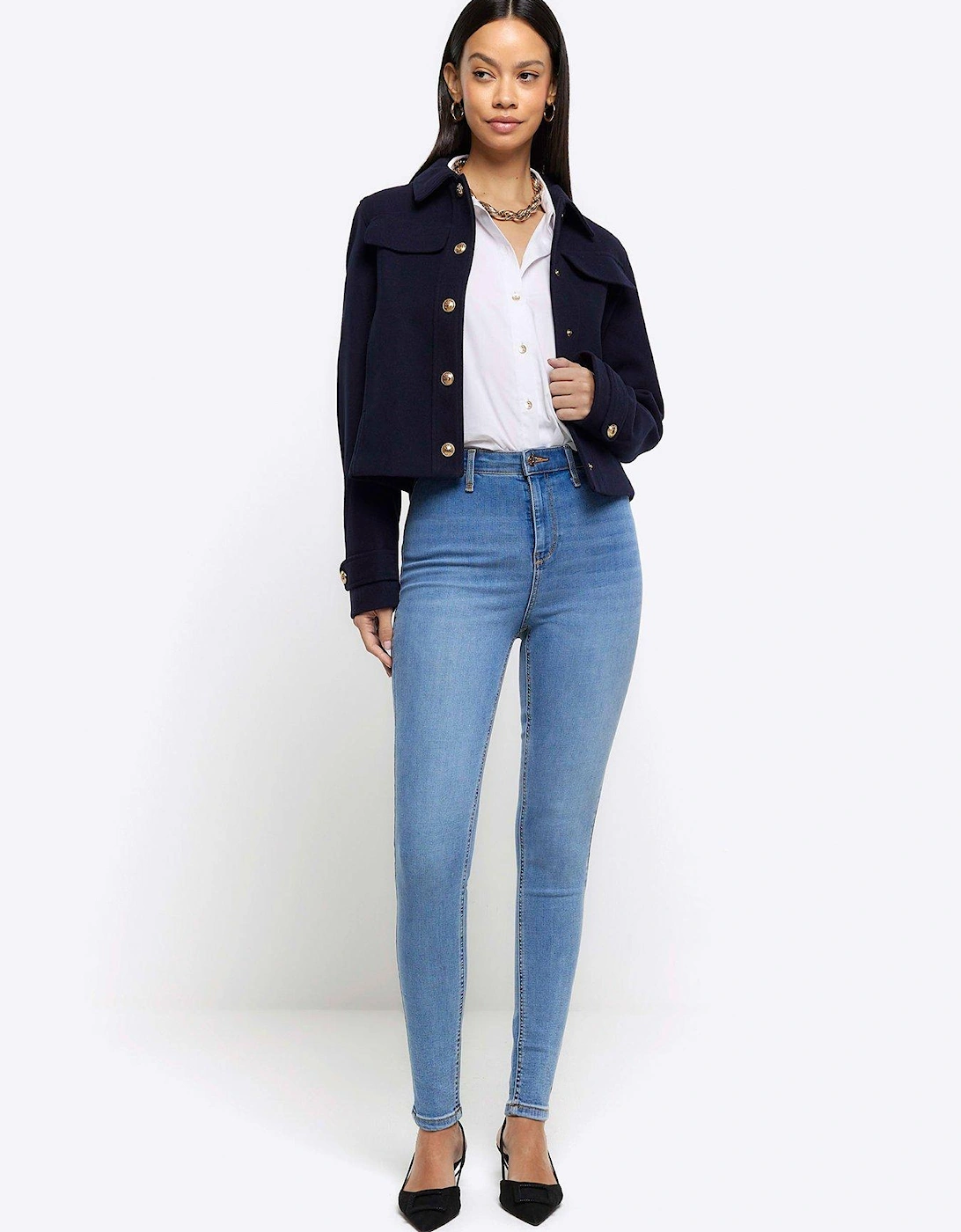 High Rise Kaia Jeans - Mid Blue