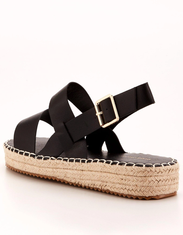 Wide Fit Ankle Strap Wedge Sandal