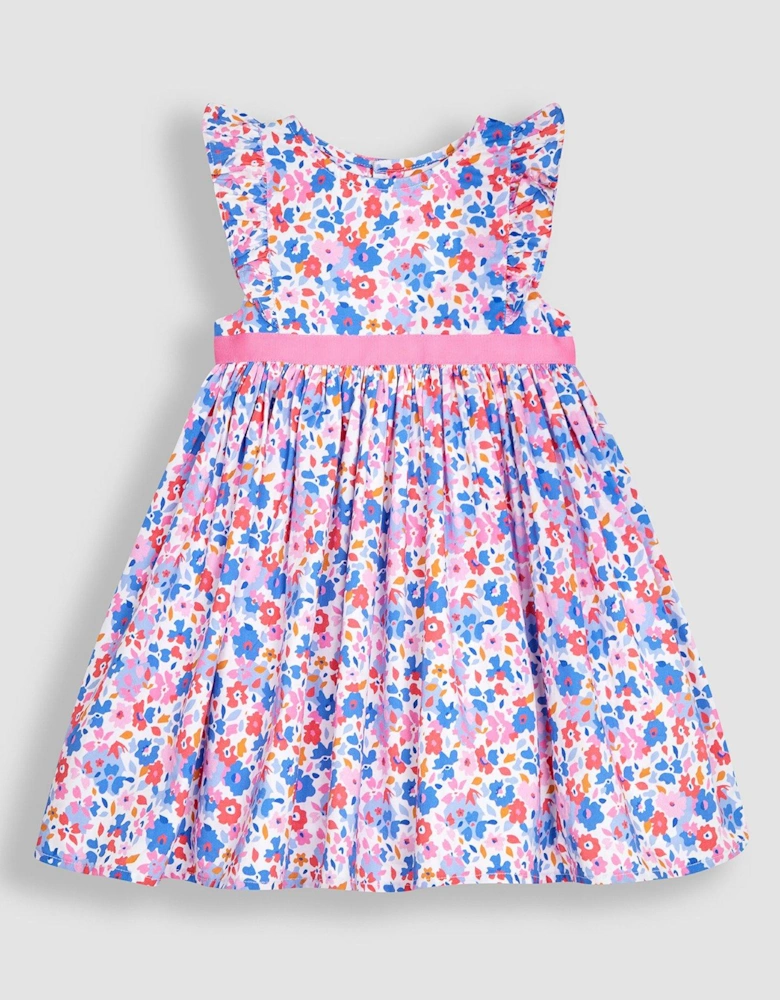 Girls Pretty Floral Party Dress - Pink