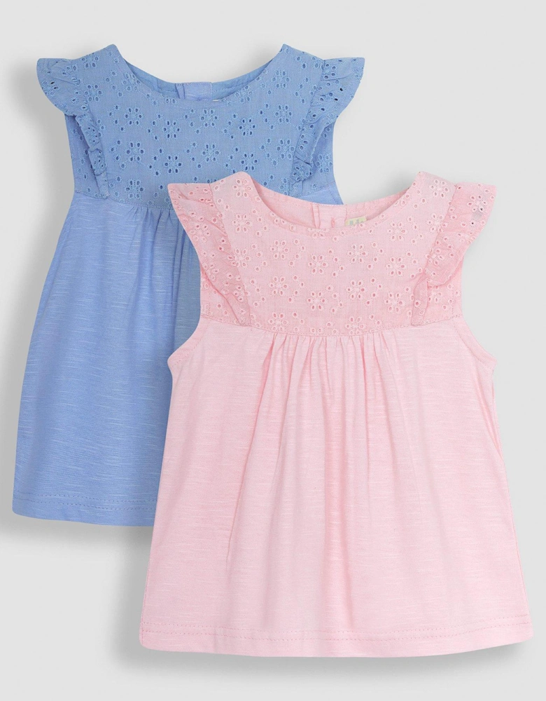 Girls 2-Pack Pretty Embroidered Tops - Blue