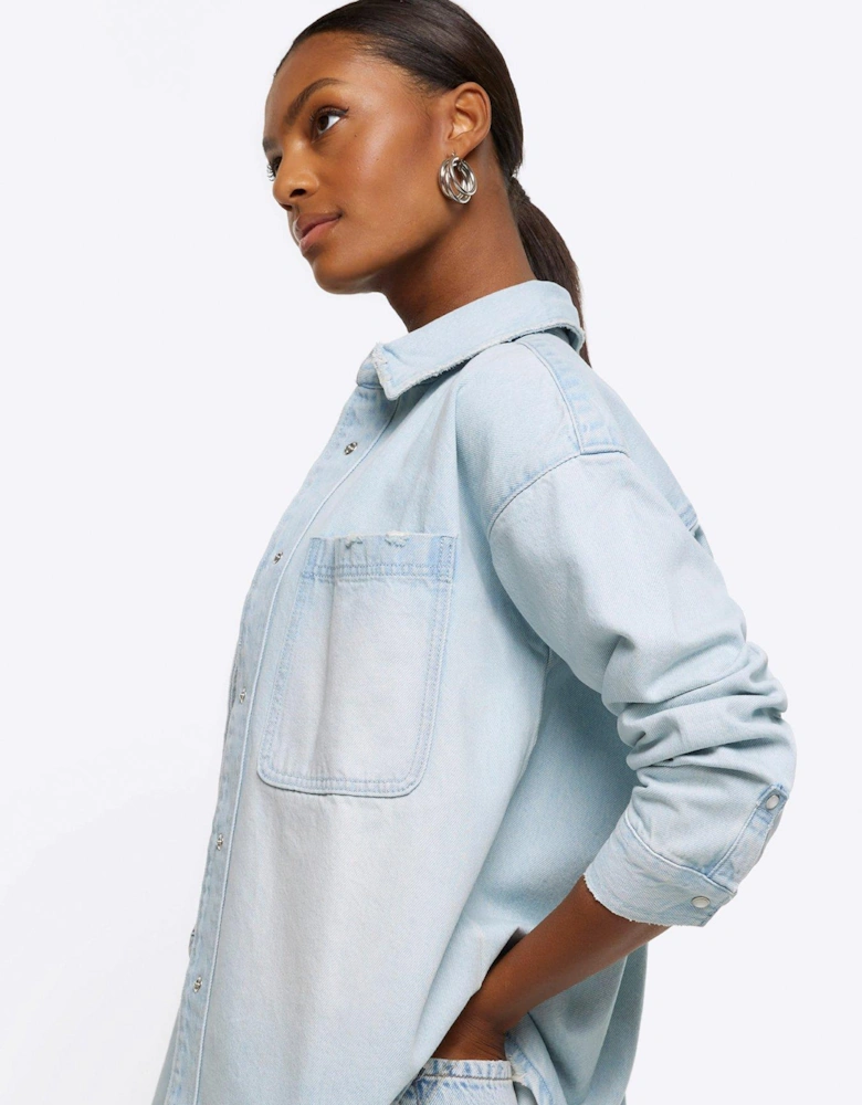 Boyfriend Fit Denim Shirt - Medium Denim