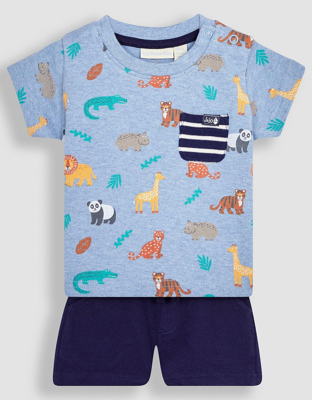Boys 2-Piece Tropical Safari T-Shirt & Shorts Set - Blue, 4 of 3