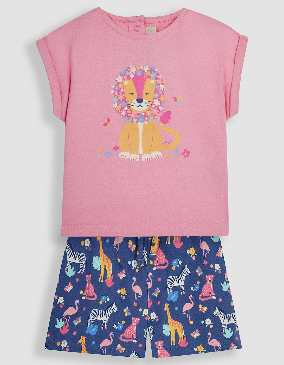 Girls 2-Piece Lion T-Shirt & Pretty Shorts Set - Pink, 2 of 1