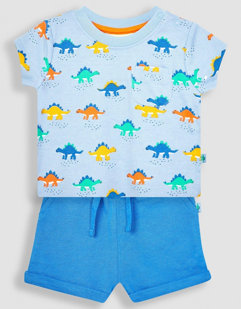 Boys 2-Piece Stegosaurus T-Shirt & Shorts Set - Blue
