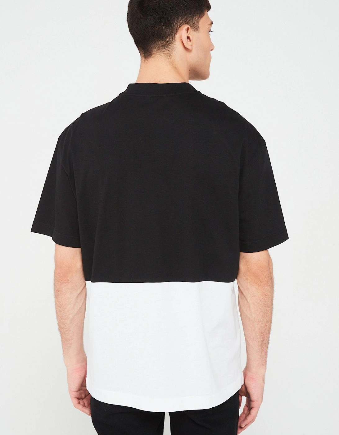 Colourblock Oversized T-shirt - Black/White